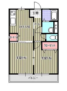 ビューテラス千鳥【1階】の間取り