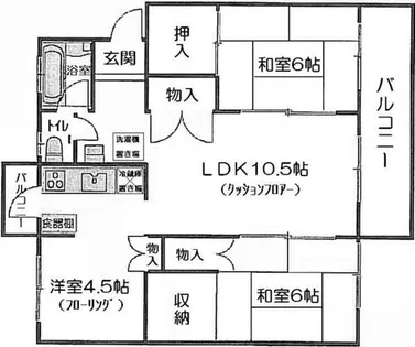 新金岡3丁1番B住宅12棟【4階】の間取り