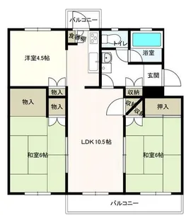 新金岡3丁1番B住宅12棟【4階】の間取り