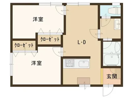 サンライフ大内野【101号室】の間取り