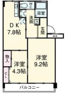 第一パールハイツ【402号室】の間取り
