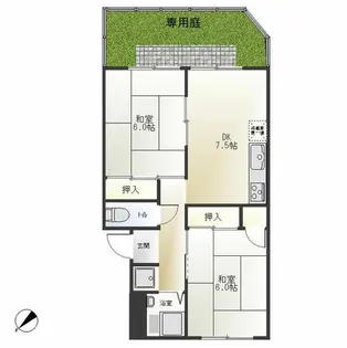 プレジール甲西 B棟【101号室】の間取り