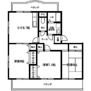 スペーシフル浜池【303号室】の間取り