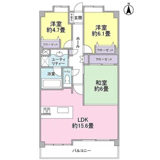 プリンスハイツ松原【8階】の間取り