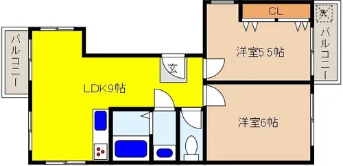 兵庫県神戸市東灘区魚崎北町1丁目【マンション】の間取り