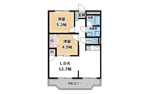 サンハイツ服部不動産【202号室】の間取り