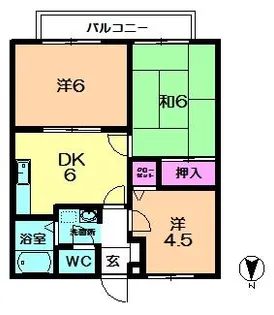 奈良県奈良市押熊町【アパート】の間取り