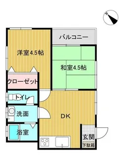 イーストヴィレッジ山田【1階】の間取り