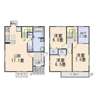 京都府木津川市州見台8丁目【一戸建】の間取り