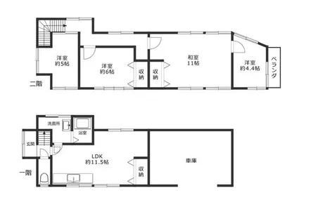 福岡県北九州市小倉北区中井1丁目【一戸建】の間取り