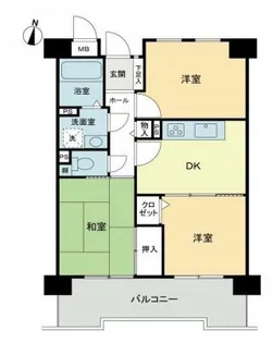 ライオンズマンション植田ヒルズウエストタワー【607号室】の間取り