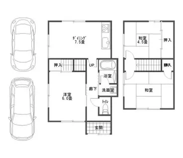 京都府亀岡市西つつじケ丘雲仙台2丁目【一戸建】の間取り