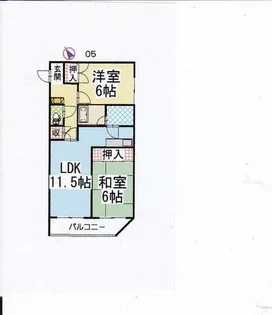 東皋園ハイツ【105号室】の間取り
