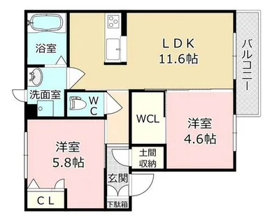 Solana Garden A棟【2階】の間取り