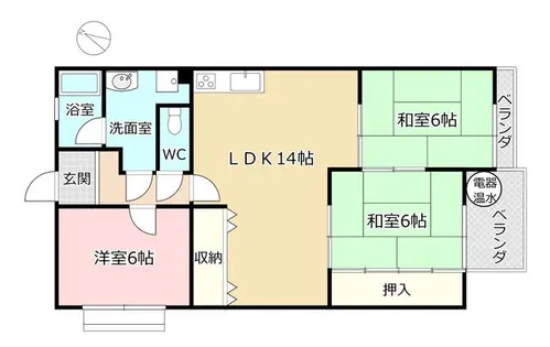 エメラルドマンション大門 302号室【3階】の間取り