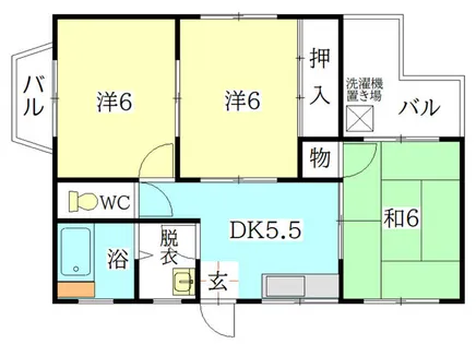 有真ビル【501号室】の間取り
