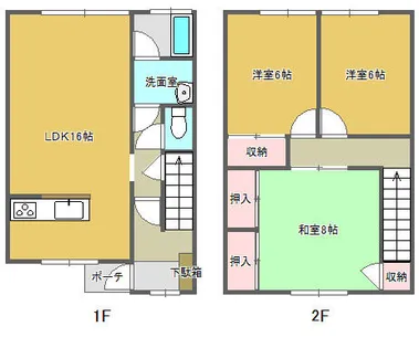 ウイング広川【103号室】の間取り