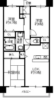 ライオンズマンション北梅田【2階】の間取り