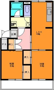 曙ヒルトンハイツ A棟【4f号室】の間取り