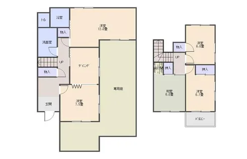 愛知県名古屋市名東区梅森坂3丁目【テラスハウス】の間取り