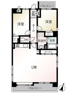 ロマネスク大濠アネックス【403号室】の間取り