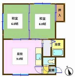 北野マンションD棟【105号室】の間取り