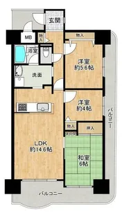 和泉鶴山台アーバンコンフォート【11階】の間取り