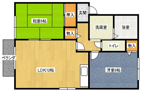 ヴァンベール大浦【B202号室】の間取り
