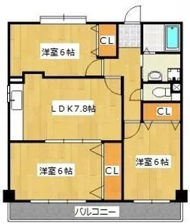 パールハイツ荒田【3階】の間取り