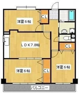 パールハイツ荒田【3階】の間取り