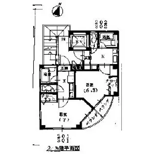 兵庫県神戸市東灘区岡本2丁目【マンション】の間取り