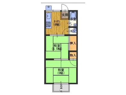 兵庫県神戸市兵庫区上祇園町【アパート】の間取り