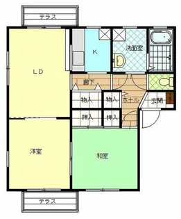 テラジハイツG棟【201号室】の間取り