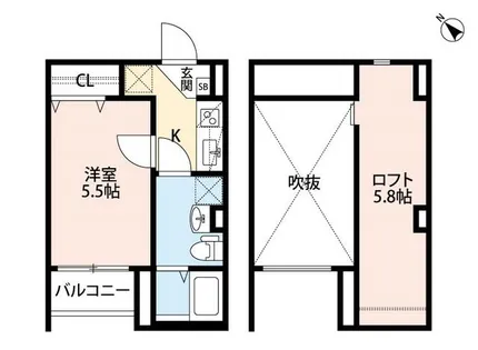 サンクス東須磨【205号室】の間取り