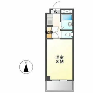 折尾自由ヶ丘センチュリー21【107号室】の間取り