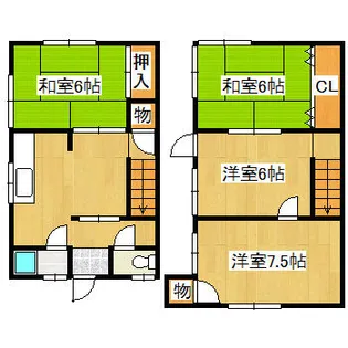 兵庫県宝塚市千種1丁目【テラスハウス】の間取り