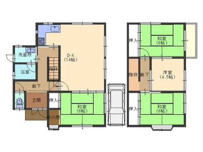 京都府船井郡京丹波町蒲生蒲生野【一戸建】の間取り