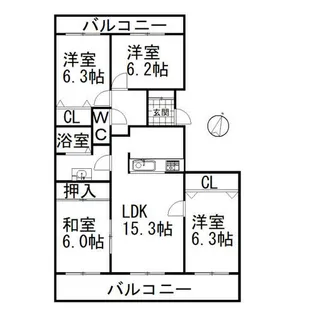 アークシティ星置壱番館【12階】の間取り