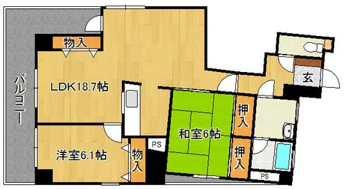 福岡県福岡市中央区高砂1丁目【マンション】の間取り