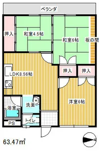 ハイツ青山【302号室】の間取り