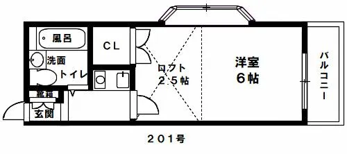 コスモガーデン英賀保【2階】の間取り
