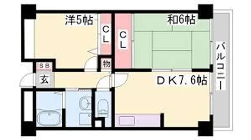パールハイツ荒田【1階】の間取り