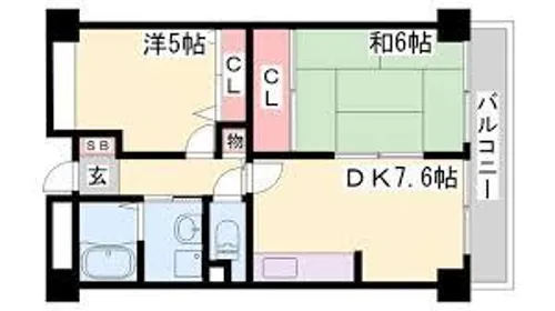 パールハイツ荒田【1階】の間取り