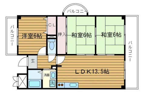 大阪府吹田市原町4丁目【マンション】の間取り