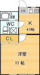 ウイングコート花田壱番館【1階】の間取り