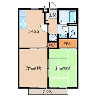 サンハイツ本城【103号室】の間取り