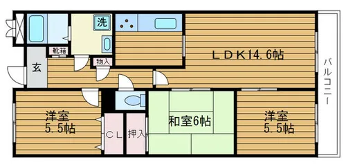 ヒルサイドガーデン【1階】の間取り