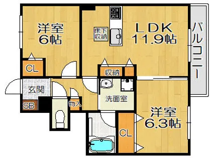 シャーメゾン アルテ【1階】の間取り