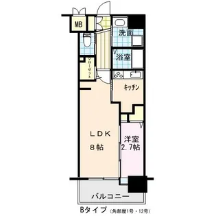 ロイヤルシティ福間駅前【9階】の間取り