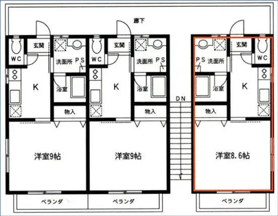 メテオプラザ【102号室】の間取り